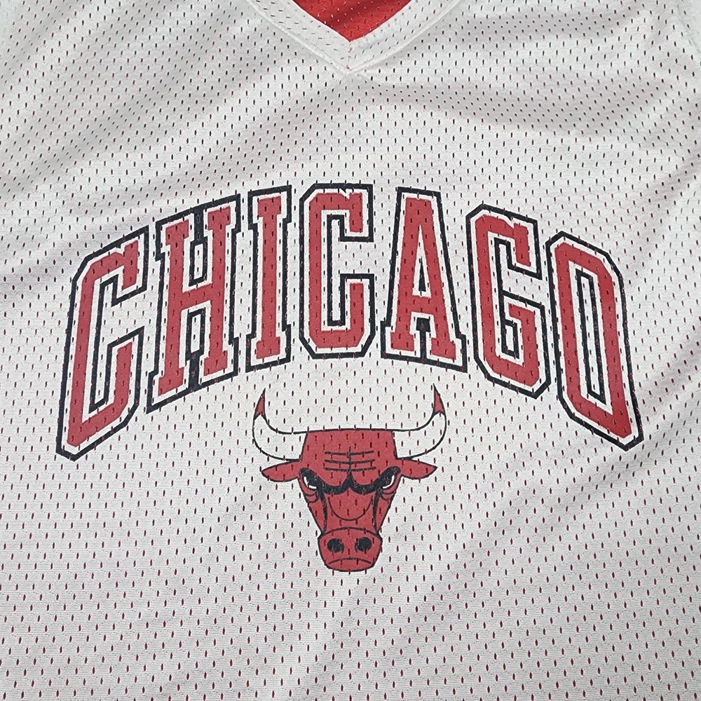 Vintage Chicago Bulls Reversible Jersey Mens L Red White NBA Basketball Mesh - Picture 2 of 9